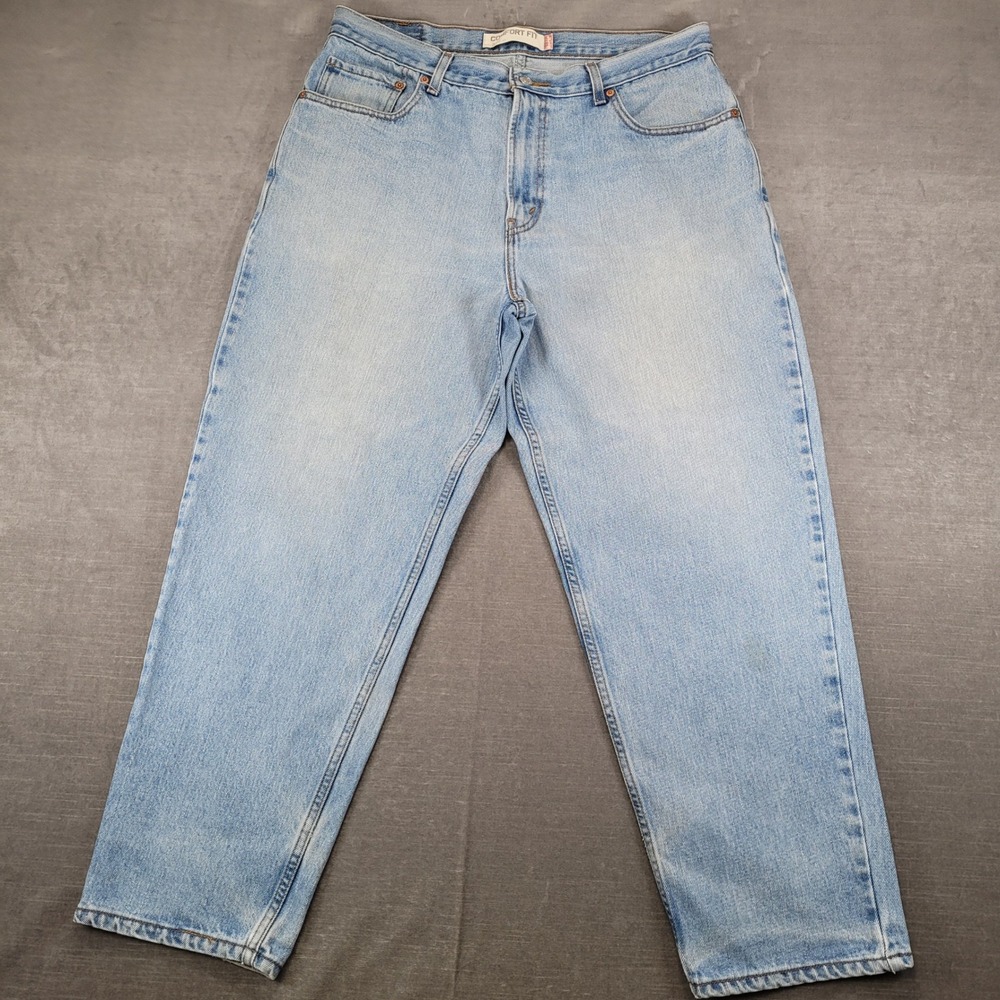 Levis 560 Y2K Vintage Jeans Mens Actual‎ Sz 36x29 Blue Light Wash Tapered Denim
